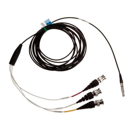 Norsonic Nor4561 5m cable 4p LEMO 00 male to 3xBNC for connecting Nor133 or Nor136 vibration meter to a sensor with BNC connector.