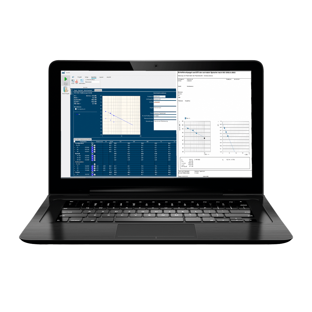 Norsonic Reporting sofware Nor850 room acoustics mode